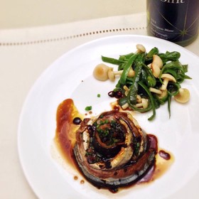 赤ワインと。秋刀魚のグルグル焼き