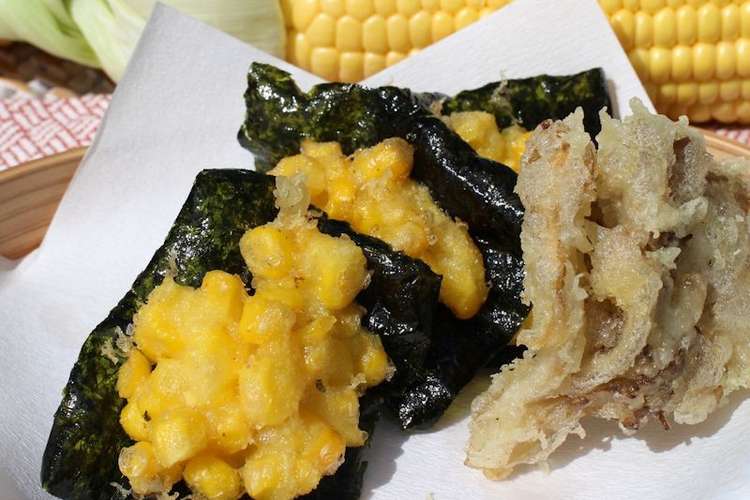 嶽きみ とうもろこし の海苔かき揚げ レシピ 作り方 By ローコレキッチン クックパッド 簡単おいしいみんなのレシピが367万品
