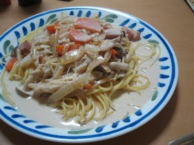 ♥クリームパスタ♥豆乳使ってみました