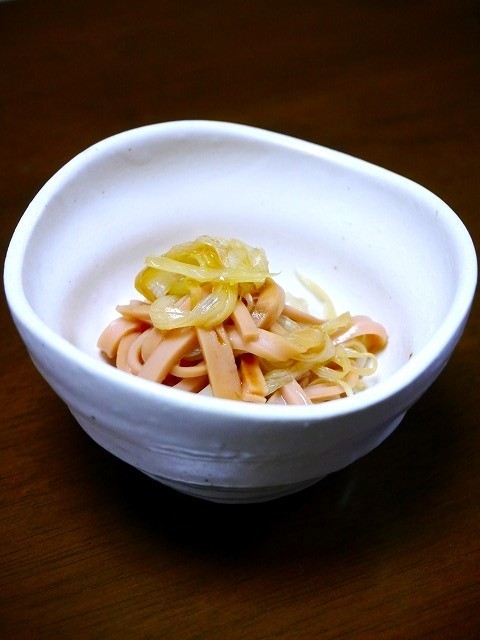 レンジで簡単小鉢！魚肉ソーセージの葱和えの画像