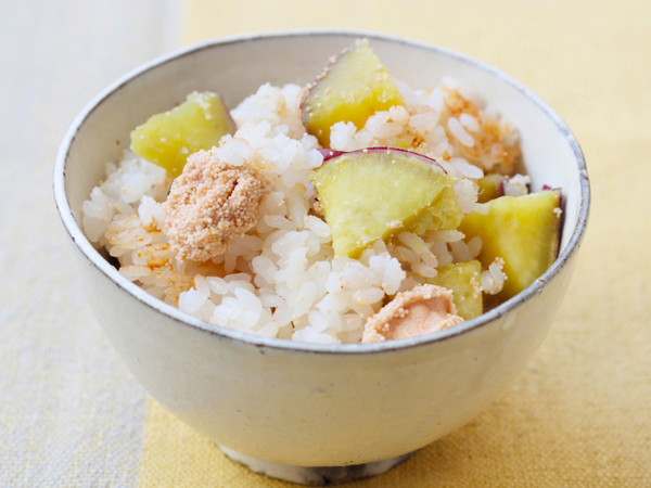 さつまいもと明太子の炊き込みご飯