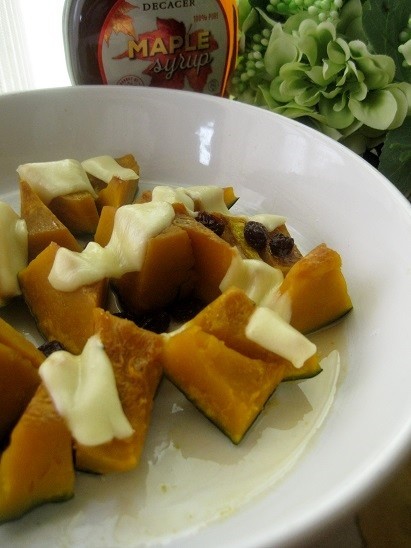 簡単☆レンジ南瓜チーズのメイプル風味の画像