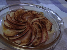 菓:”りんご焼きました。”