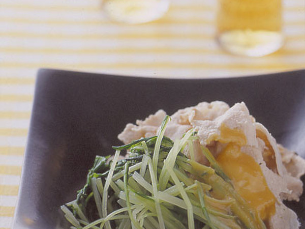 水菜と豚しゃぶの酢みそだれ