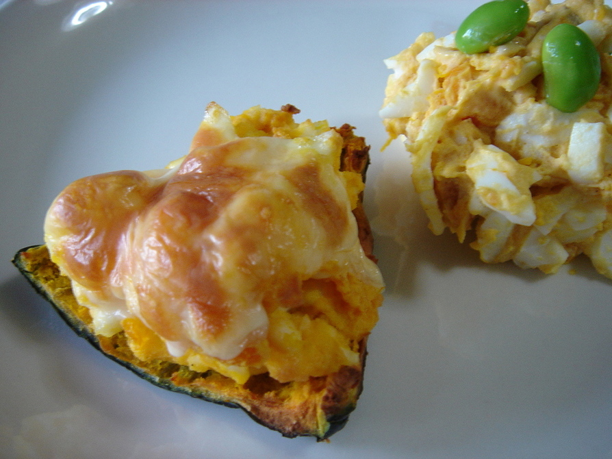 卵とカボチャサラダのグラタンの画像
