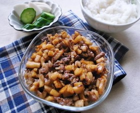 れんこんと牛肉の佃煮!ご飯止まりませんっ