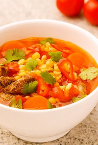 ラム肉とレンズ豆のスープ