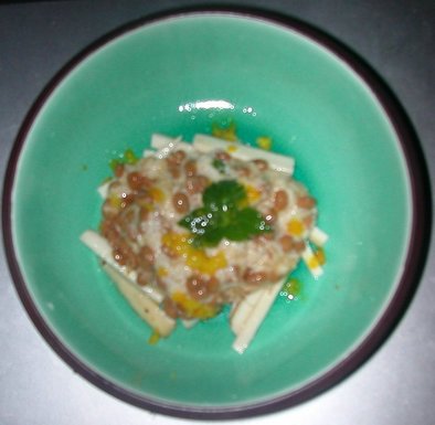 納豆＆山芋の三つ葉＆ゆず＆からし醤油和えの写真