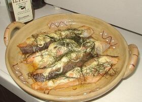 サーモンのフェンネル焼き