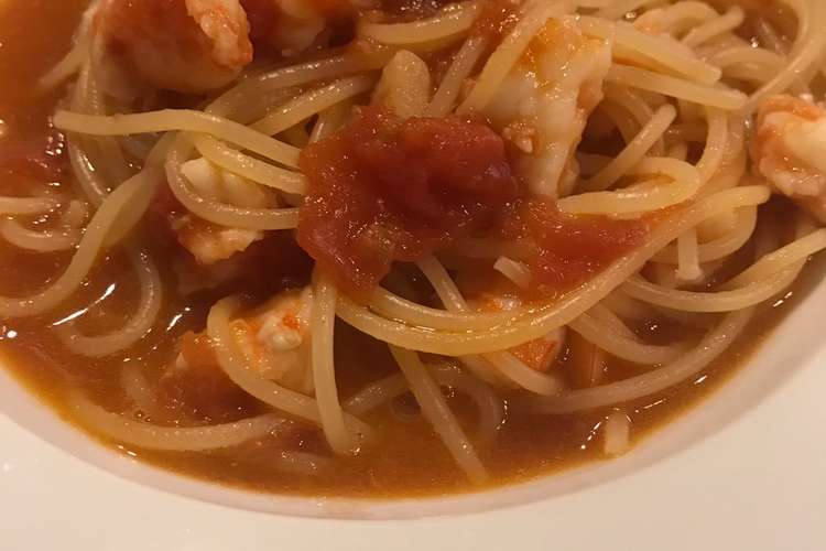 天使の海老でトマトスープパスタ レシピ 作り方 By 怡土亭 いとてい クックパッド