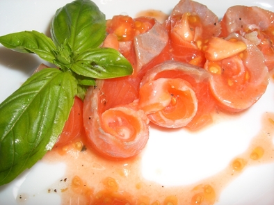 トマトの種でカルパッチョの写真