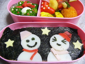 雪だるまのお弁当(キャラ弁)