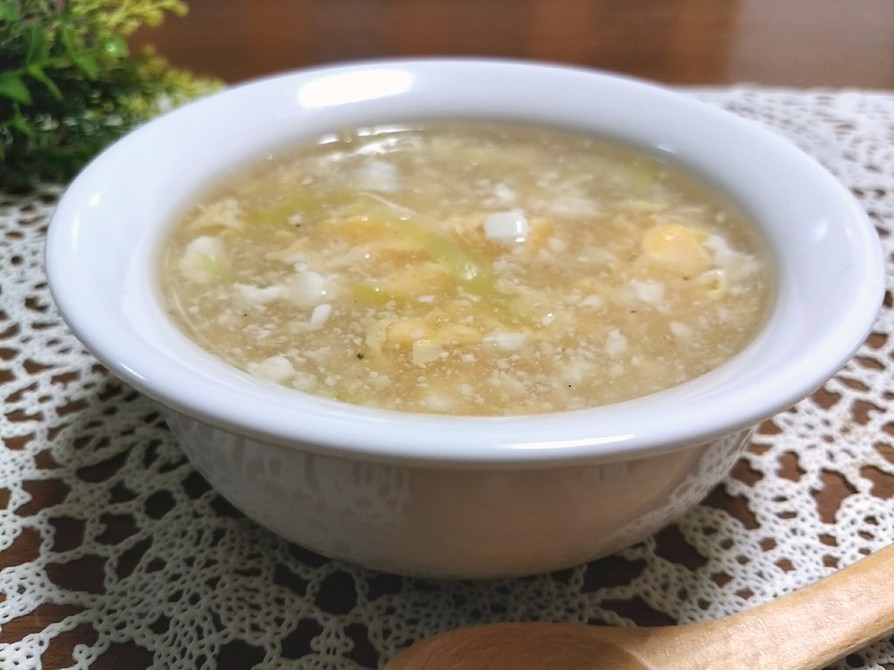 ふわふわふわ～な豆腐と卵のほっこりスープの画像