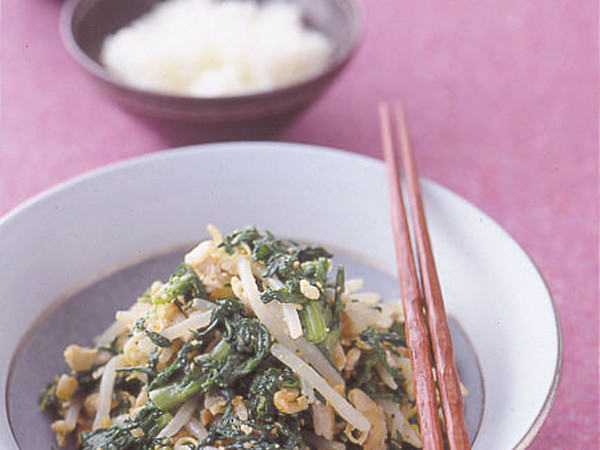 春菊と豚肉のおかずナムル