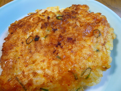 韓国風☆キムチとチーズとご飯のお焼きの写真