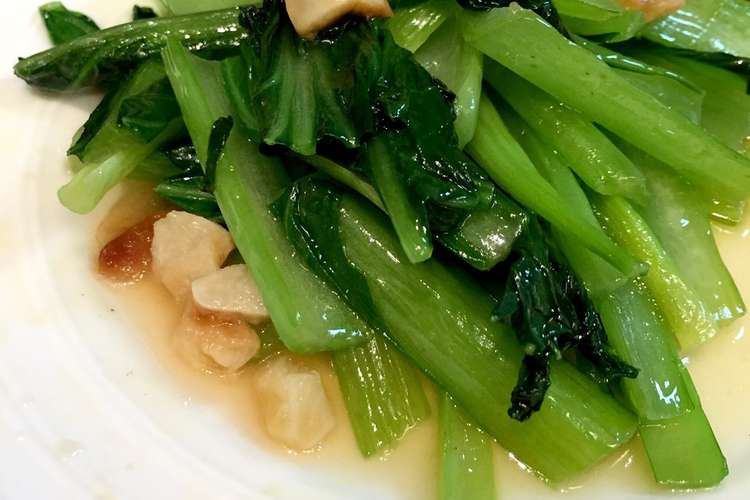 簡単すぎる 5分で小松菜ニンニク レシピ 作り方 By たちゃむママ クックパッド
