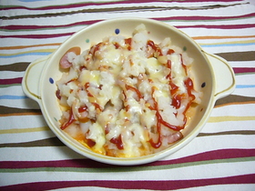 チーズトッポギ☆ケチャップグラタン