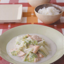 白菜と鮭の中華クリーム煮
