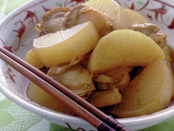 大根と帆立て貝の甘辛煮