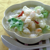 白菜とえびのスープ