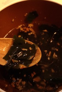 生姜の皮とワカメのスープ