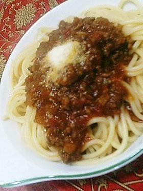 白菜ミートソースパスタ