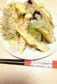 余り物の野菜で天ぷら!!