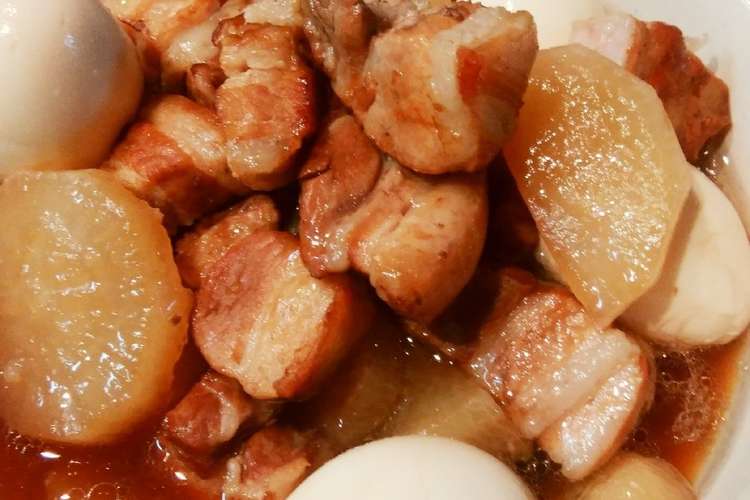 豚バラと大根の圧力鍋煮 レシピ 作り方 By Kきくちゃん クックパッド