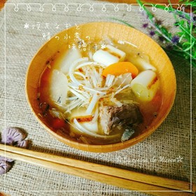 血液サラサラ*焼きネギとさば缶の味噌汁