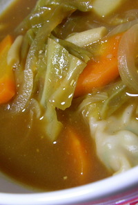 【男の料理】カレースープ餃子