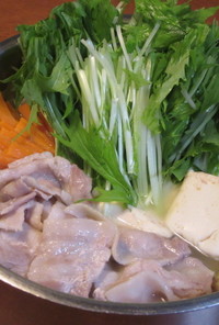 体ぽかぽか！豚ばら肉と白菜と水菜の生姜鍋