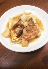 豆腐とエリンギの味噌バター焼き