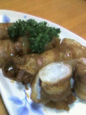 黒酢でさっぱり♪千切り大根の豚バラ巻