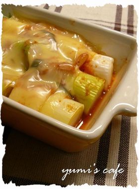 長ネギのキムチーズ焼き✿
