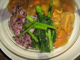 身体にいい晩ご飯 黒米カレ-