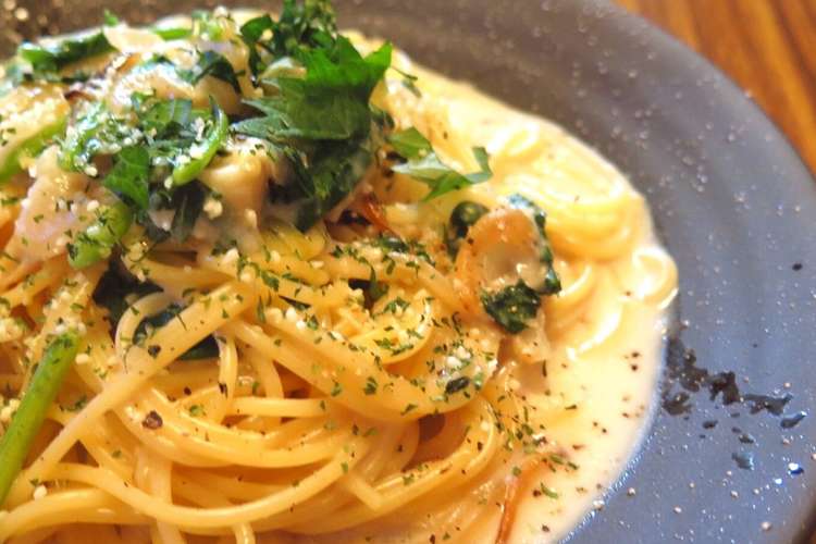 ホタテと大葉の味噌クリームパスタ レシピ 作り方 By Matscafe クックパッド 簡単おいしいみんなのレシピが352万品