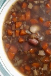 栄養ランチ☆雑穀米入り豆と野菜のスープ