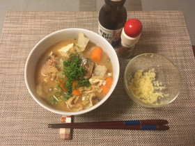 【発毛レシピ】豚汁風サバの缶詰汁