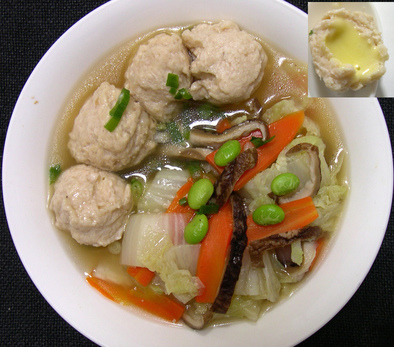 ふわっとろっ★鶏つくねの中華スープの写真