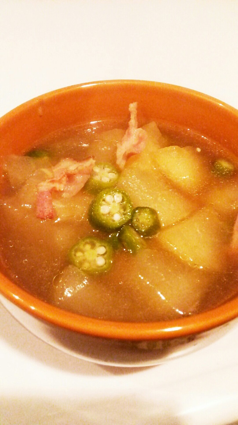 健康的♪冬瓜とオクラの野菜だしスープの画像