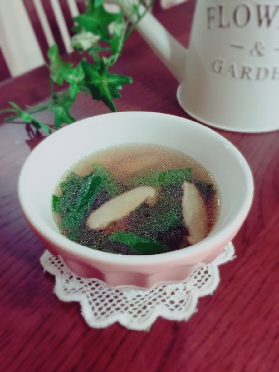即デキ簡単♡生姜が香るニラと椎茸のスープの画像