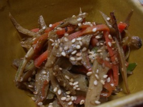 きんぴらゴマ×ゴマ×ゴマ炒り煮