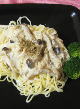 マクロビ風☆きのこの豆腐クリームスパ