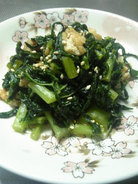 大根葉と油あげの炒め物
