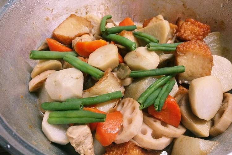 無水鍋で里芋と根菜 さつま揚げの煮物 レシピ 作り方 By Yosinyari クックパッド 簡単おいしいみんなのレシピが354万品