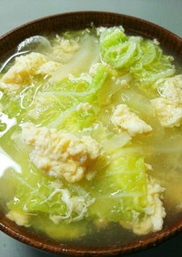 白菜と玉ねぎの卵スープ