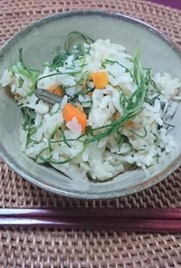 若芽ひじきと山菜のあたただしおこわ風