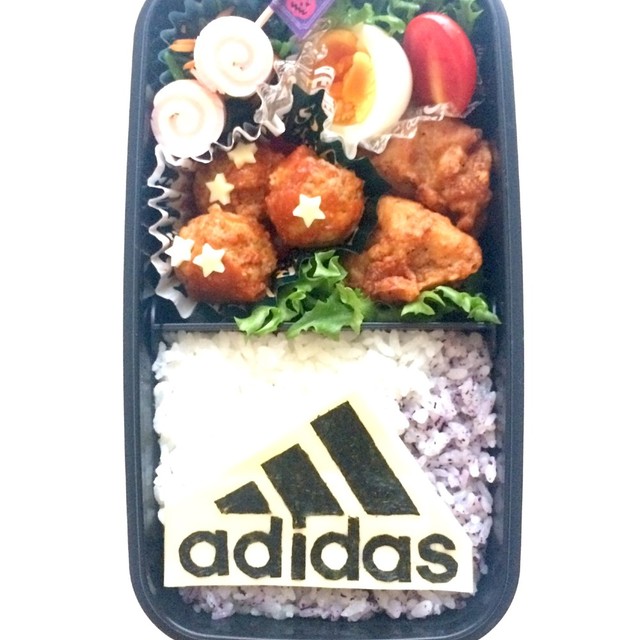 男子弁当 アディダスロゴマーク レシピ 作り方 By Maco Rmj クックパッド