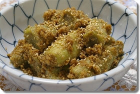とろーりで甘い♪焼きなすのごま和え