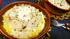 秋だから【サフランライスのきのこドリア】